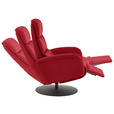 RELAXSESSEL in Leder Rot  - Rot/Schwarz, Design, Leder/Metall (76/108/86cm) - Dieter Knoll
