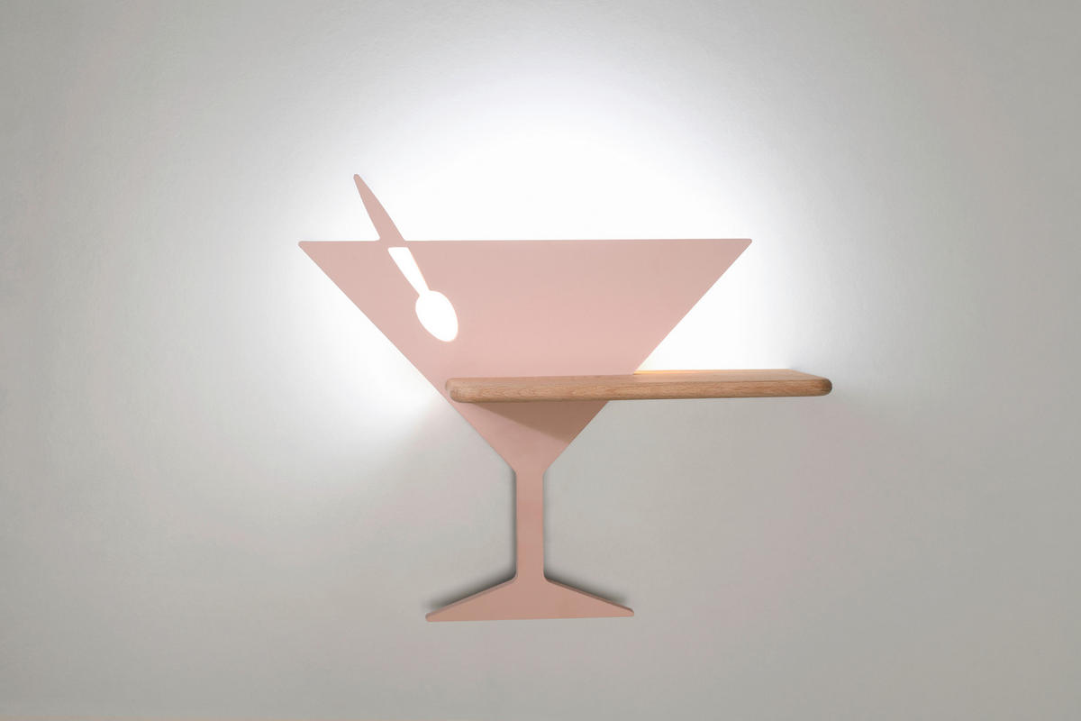 LED-WANDLEUCHTE 37.5/12/33 cm   - Pink, Basics, Holz/Holzwerkstoff (37.5/12/33cm)