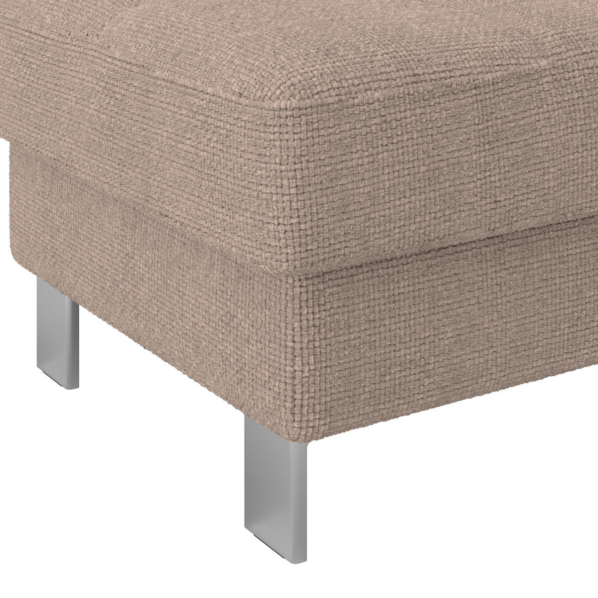 HOCKER in Textil Beige  - Beige, Modern, Textil/Metall (90/44/73cm) - MID.YOU