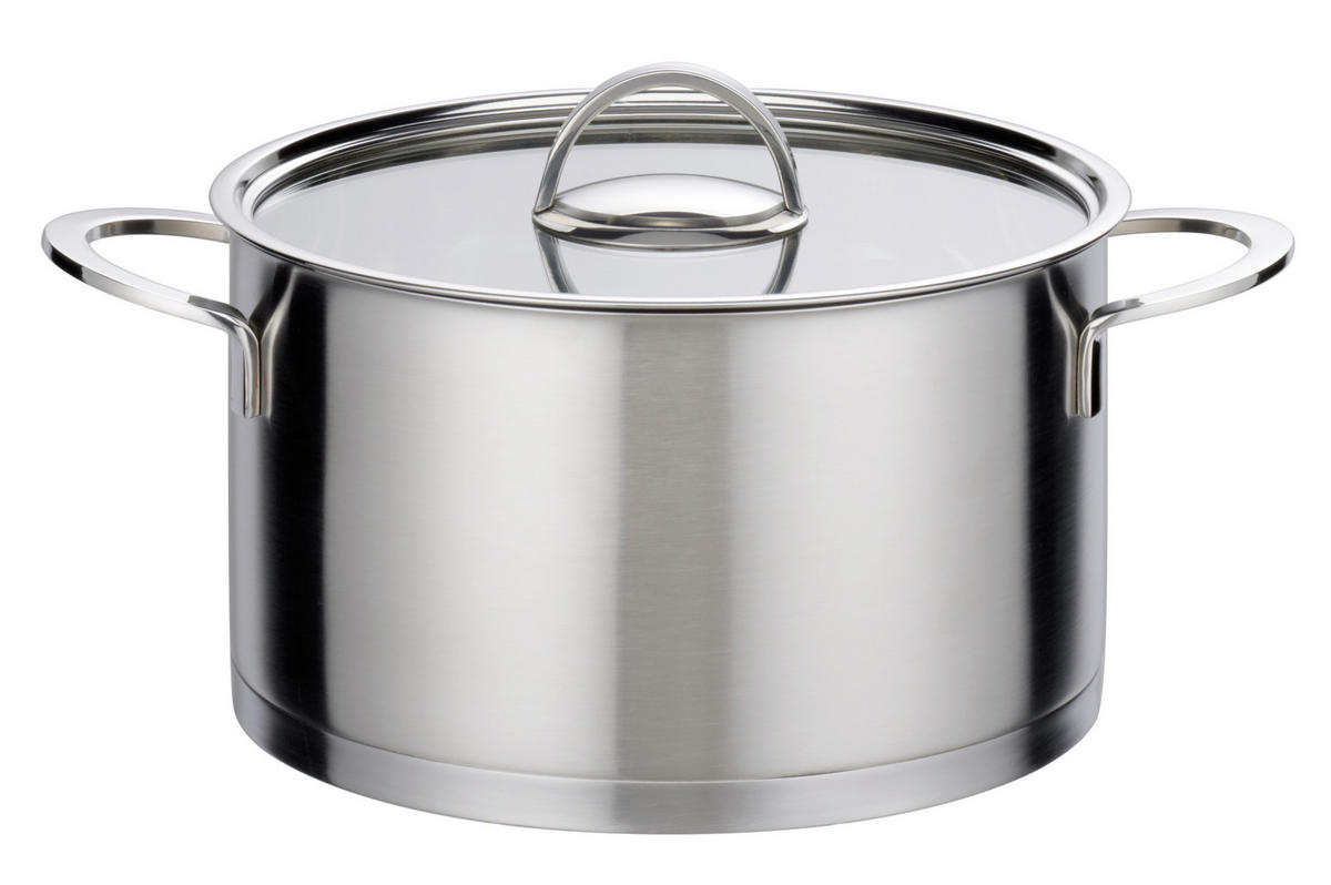KOCHTOPFSET ELEGANCE 5-teilig  - Klar/Edelstahlfarben, Basics, Glas/Metall - GSW