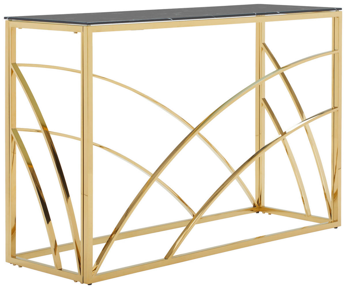 KONSOLENTISCH Schwarz, Goldfarben  - Goldfarben/Schwarz, Trend, Glas/Metall (120/40/78cm) - Xora