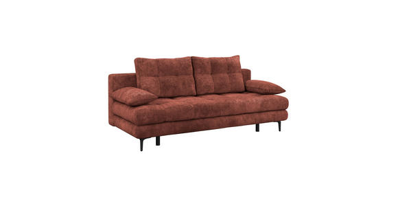 SCHLAFSOFA  mit Liegefunktion, Schlafen auf Sitzhöhe, Rücken echt Chenille Bordeaux  - Bordeaux/Schwarz, KONVENTIONELL, Textil/Metall (203/94/96cm) - Carryhome
