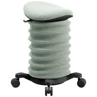 BÜROHOCKER Schwarz, Hellgrün  - Schwarz/Hellgrün, Design, Kunststoff/Textil (37,5/58-70/36cm) - Topstar