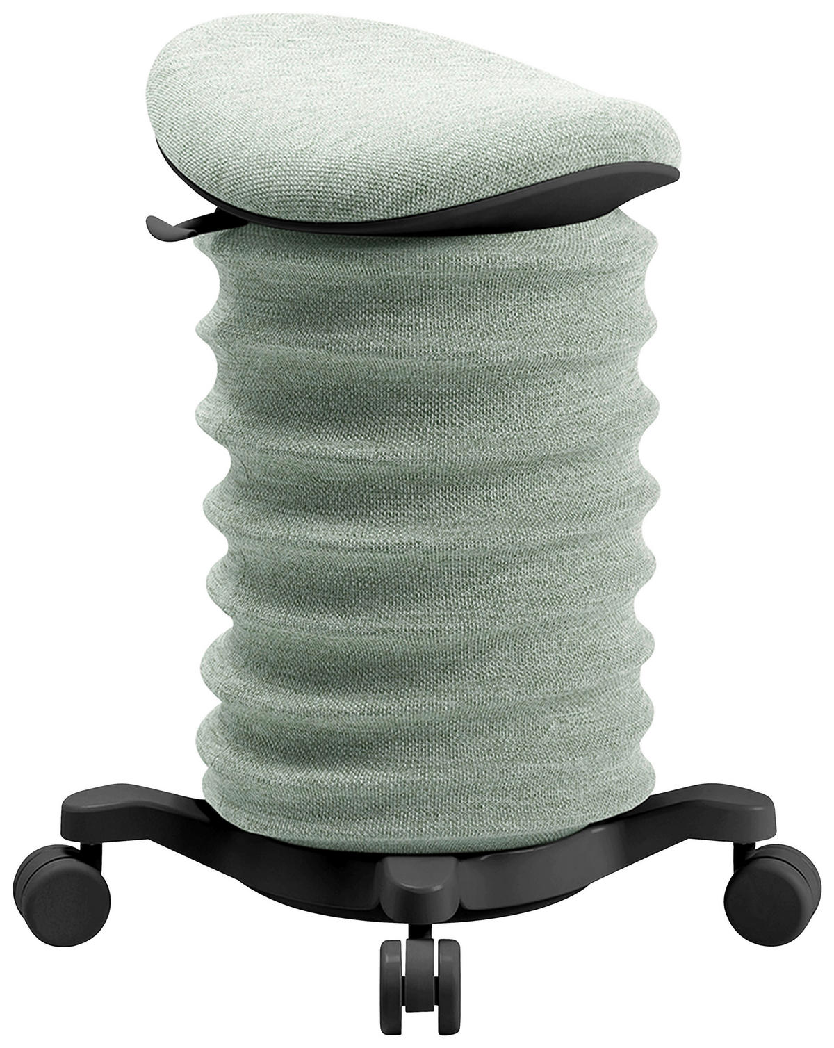 BÜROHOCKER Schwarz, Hellgrün  - Schwarz/Hellgrün, Design, Kunststoff/Textil (37,5/58-70/36cm) - Topstar