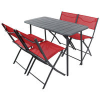 GARTENSET 5-teilig  - Rot/Schwarz, MODERN, Kunststoff/Textil - Ambia Garden