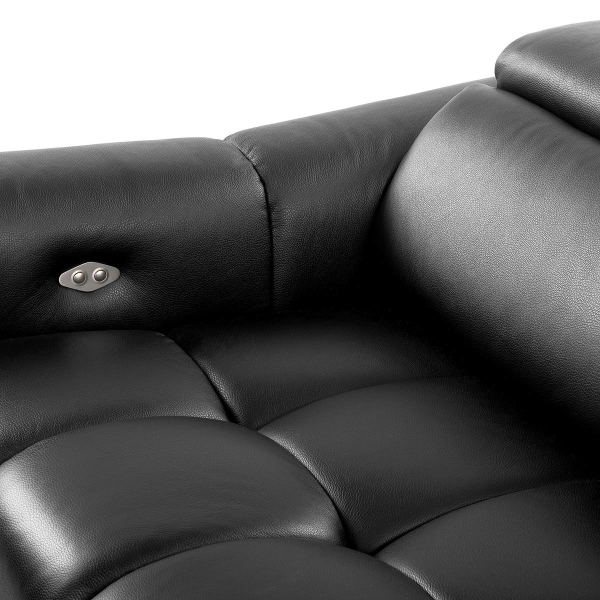ECKSOFA  Echtleder Anthrazit  - Anthrazit/Schwarz, Design, Leder/Kunststoff (274/177cm) - Livetastic