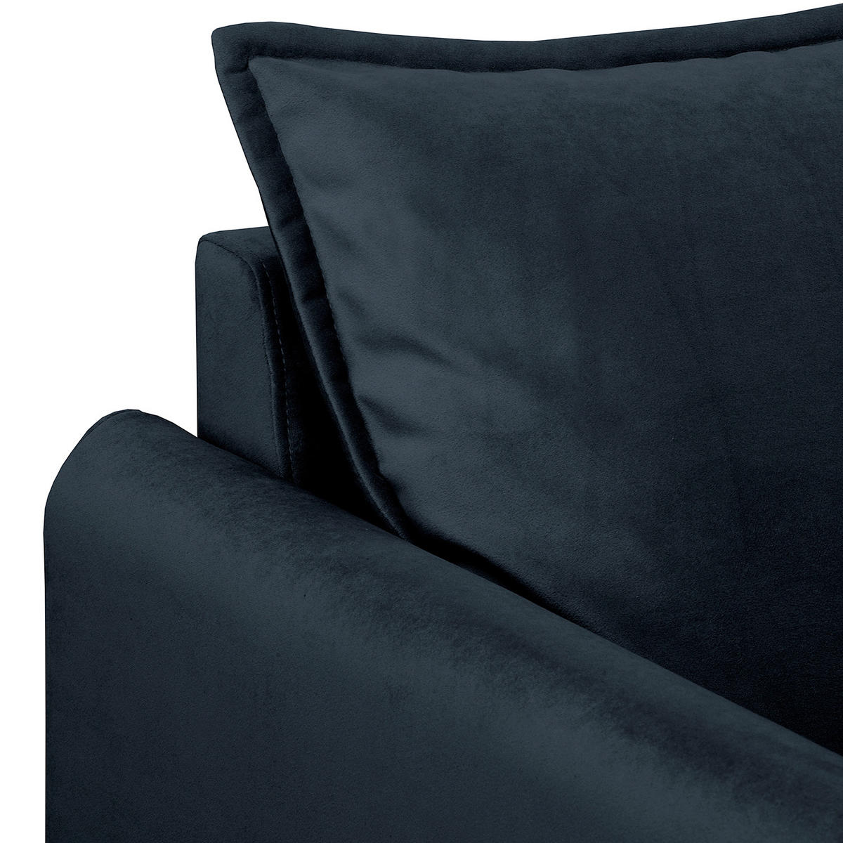 SESSEL in Samt Dunkelblau  - Schwarz/Dunkelblau, Design, Holz/Textil (74/86/100cm) - P & B