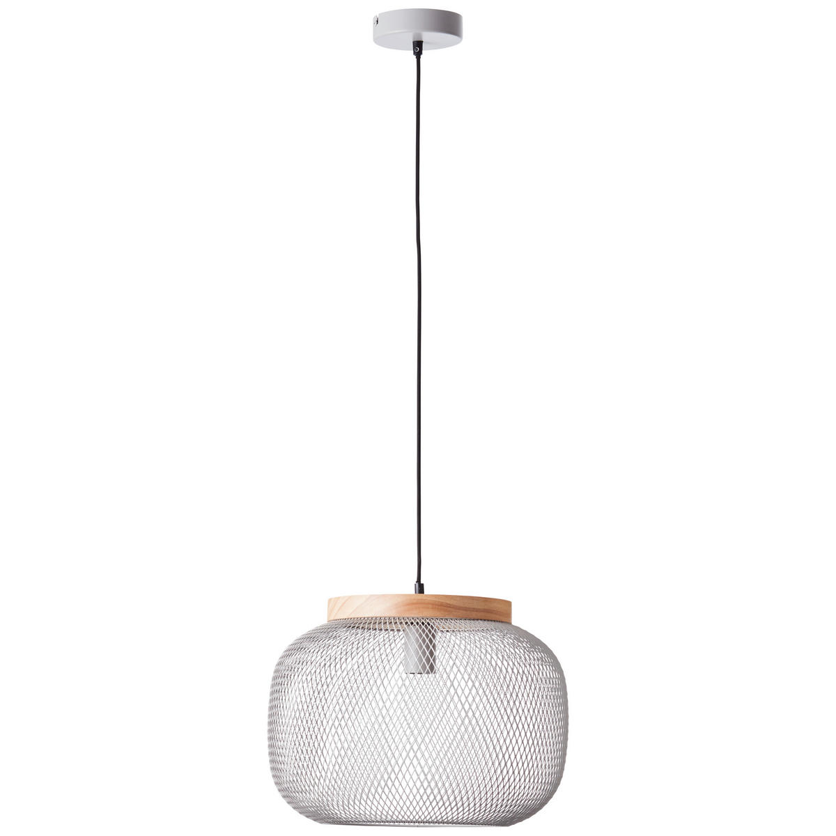 PENDELLEUCHTE 39/113 cm    - Hellgrau/Kieferfarben, Basics, Holz/Metall (39/113cm) - Brilliant