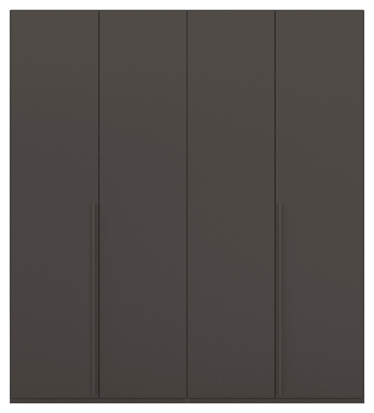 DREHTÜRENSCHRANK 201/223/60 cm 4-türig Graphitfarben  - Graphitfarben, Design, Holzwerkstoff/Metall (201/223/60cm) - home24