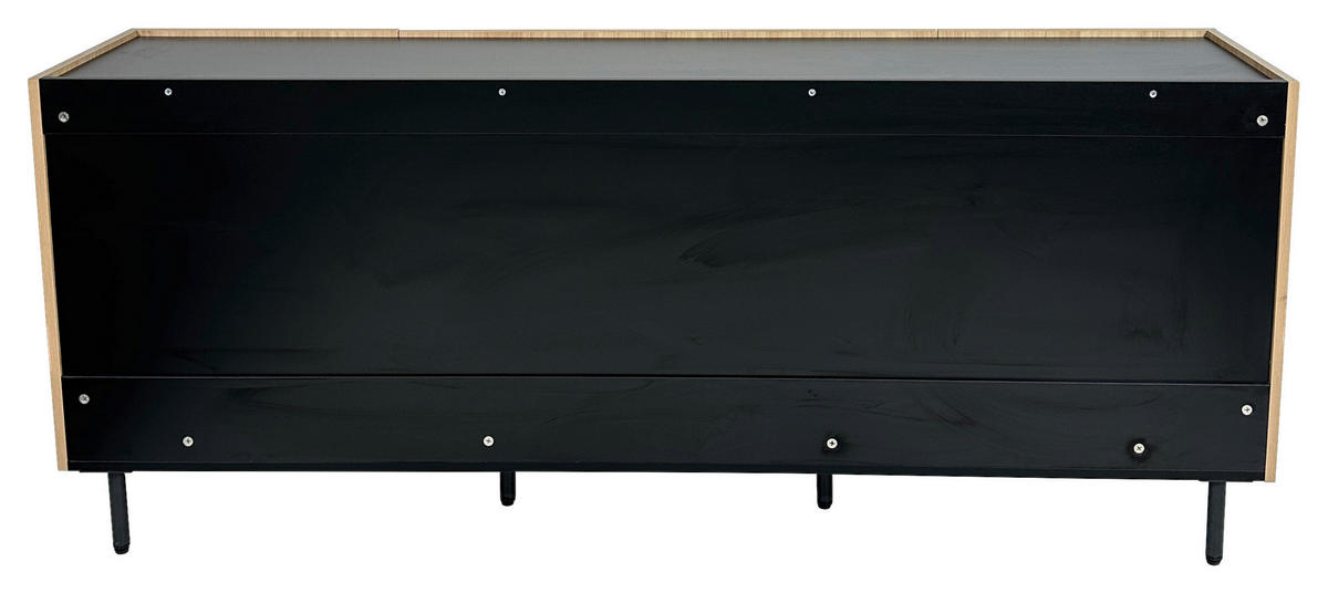 SIDEBOARD LINO  in 181/75/40 cm  - Eichefarben/Schwarz, Design, Holzwerkstoff/Metall (181/75/40cm) - Xora