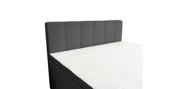 BOXSPRINGBETT 200/200 cm,  in Anthrazit, gepolstertes Kopfteil, Bettkasten, Topper, Matratzen, H2 + H3 = mittel + fest  - Anthrazit/Schwarz, KONVENTIONELL, Kunststoff/Textil (200/200cm) - Esposa
