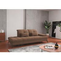 RÉCAMIERE in Flachgewebe Hellbraun  - Hellbraun/Schwarz, Konventionell, Textil/Metall (231/90/122cm) - Sit & More