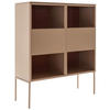 HIGHBOARD Beere, Beige  120/145/45 cm  - Beere/Beige, Design, Glas/Holz (120/145/45cm) - Schöner Wohnen