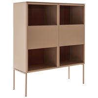 HIGHBOARD Beere, Beige  120/145/45 cm  - Beere/Beige, Design, Glas/Holz (120/145/45cm) - Schöner Wohnen