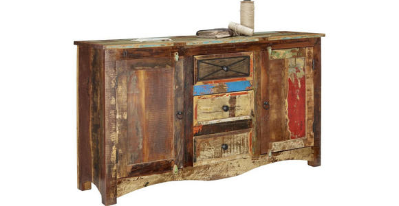 KOMMODE in 150/85/40 cm - Multicolor/Braun, LIFESTYLE, Holz/Metall (150/85/40cm) - Landscape