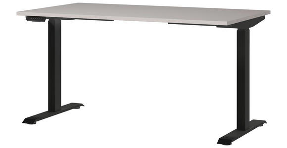 SCHREIBTISCH höhenverstellbar  - Kaschmir/Schwarz, MODERN, Holzwerkstoff/Metall (140/80/72-118cm) - Novel