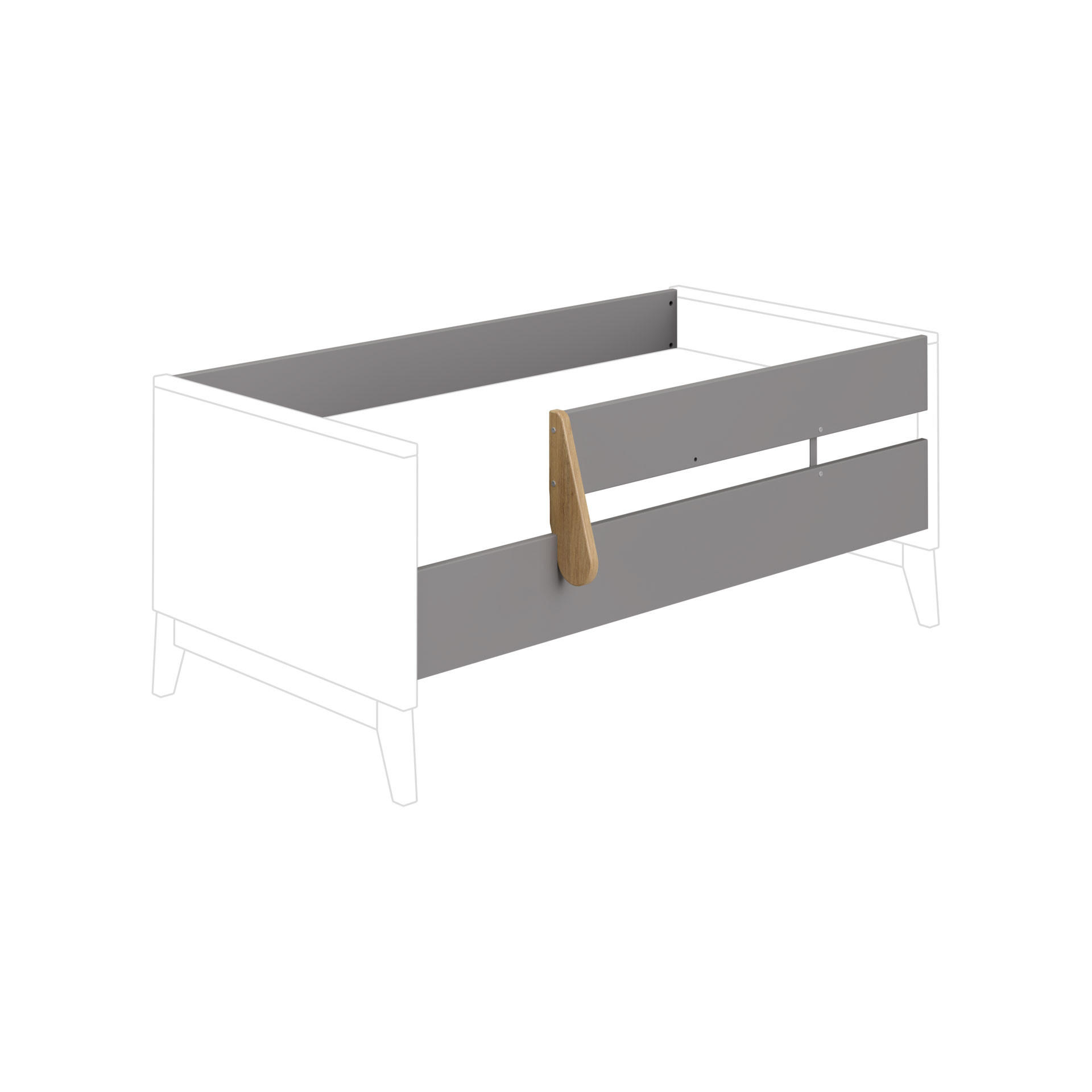 BABYBETT-SICHERHEITSSET - Grau, Basics, Holzwerkstoff (139,0cm) - Paidi