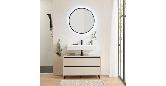 WASCHBECKENUNTERSCHRANK 100/60/36 cm  - Kaschmir/Schwarz, LIFESTYLE, Holzwerkstoff/Metall (100/60/36cm) - Xora