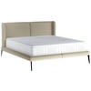 Polsterbett inkl. Matratze Matratze, gepolstertes Kopfteil, Topper 180/200 cm  in Cognac  - Cognac/Creme, MODERN, Textil/Metall (180/200cm) - Livetastic
