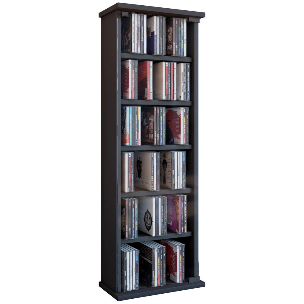 Cd Regal Mit Glastür Vetro 31 Cm Schwarz