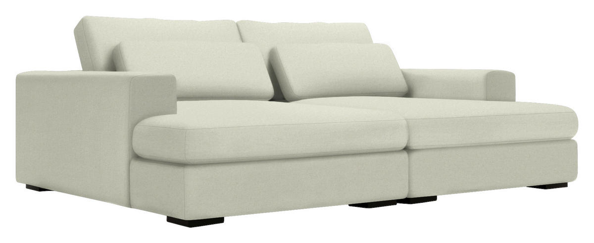 BIGSOFA in Chenille Creme  - Creme/Schwarz, Design, Textil (223/80/158cm) - Lomoco