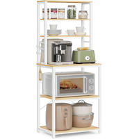 REGÁL, biela, farba duba, oceľ, 60/167/40 cm - biela/farba duba, Modern, kov/kompozitné drevo (60/167/40cm) - MID.YOU