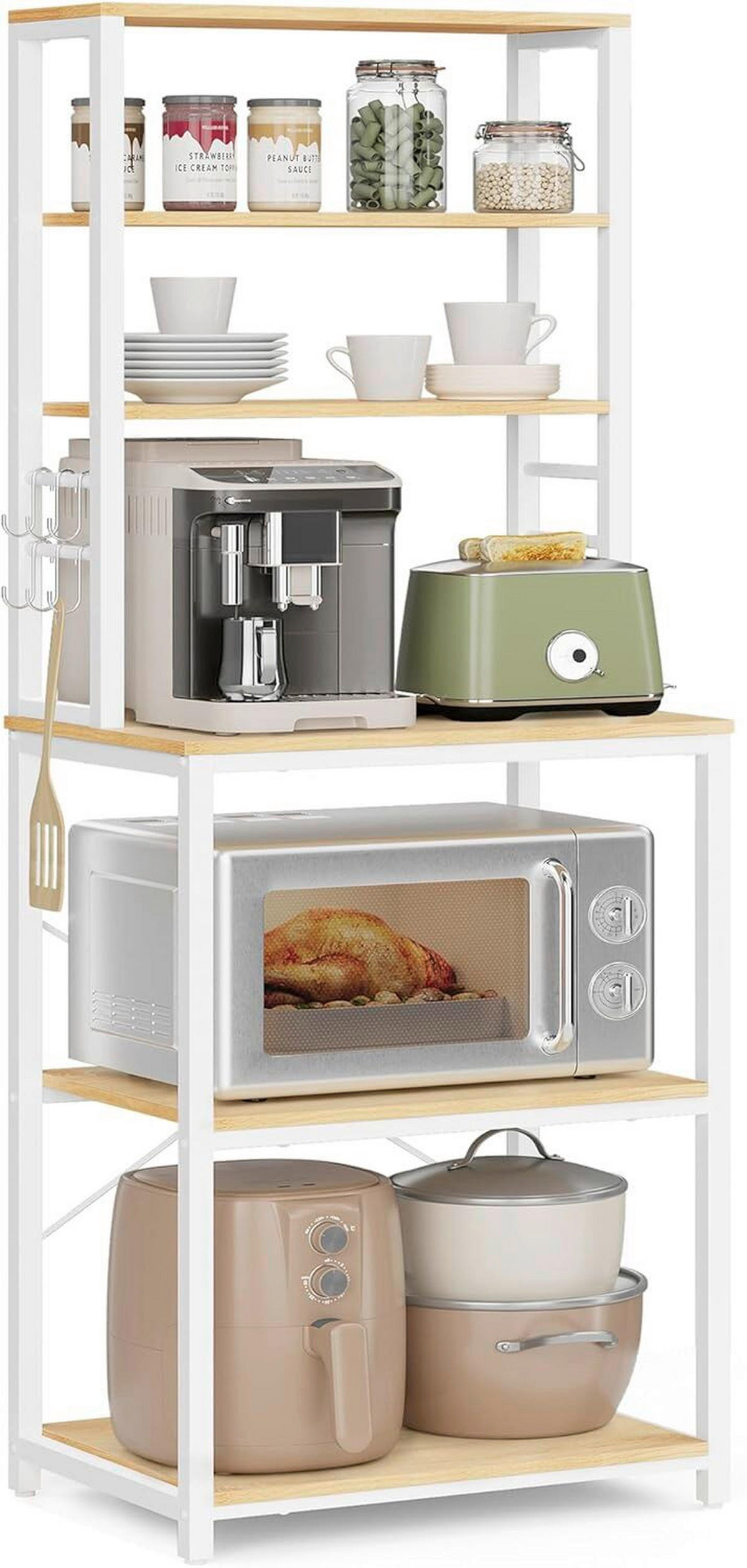 REGÁL, biela, farba duba, oceľ, 60/167/40 cm - biela/farba duba, Modern, kov/kompozitné drevo (60/167/40cm) - MID.YOU