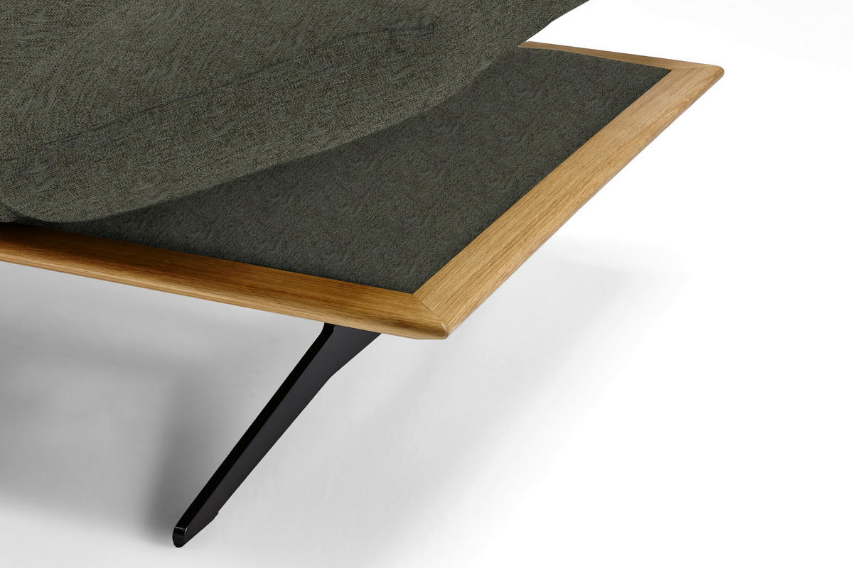 ECKSOFA in Flachgewebe Graubraun  159/314 cm  - Graubraun/Schwarz, Design, Holz/Textil (159/314cm) - Dieter Knoll