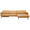 ECKSOFA Gelb Echtleder  - Anthrazit/Gelb, Design, Leder/Metall (330/174cm) - Himolla
