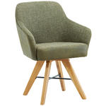 ARMLEHNSTUHL in Holz, Metall, Textil Grün, Eichefarben - Eichefarben/Schwarz, KONVENTIONELL, Holz/Textil (64/86/60cm) - Voleo