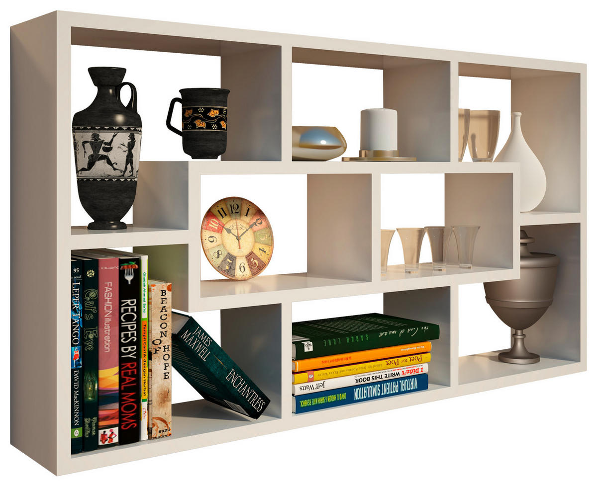 STENSKA POLICA - bela, Basics, leseni material (90/50/15cm) - Xora