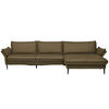 ECKSOFA in Echtleder Olivgrün  - Schwarz/Olivgrün, Design, Leder/Metall (334/172cm) - Valdera