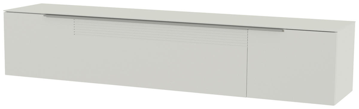 LOWBOARD  in 210/41/45 cm  - Weiss/Alufarben, Design, Glas/Holzwerkstoff (210/41/45cm) - Moderano