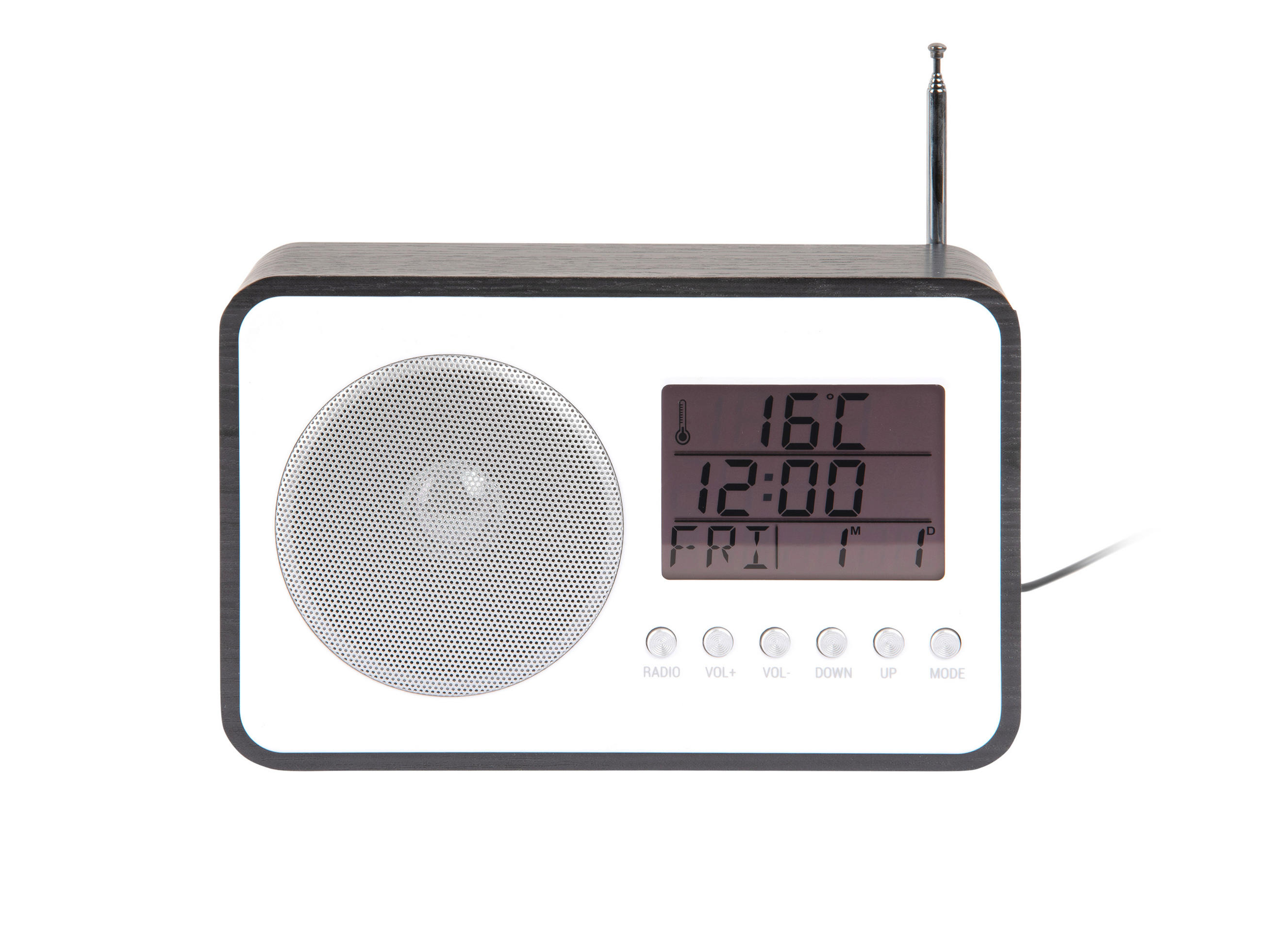 UHRENRADIO Schwarz  - Schwarz, Basics, Holzwerkstoff (19/7/12.5cm) - Karlsson