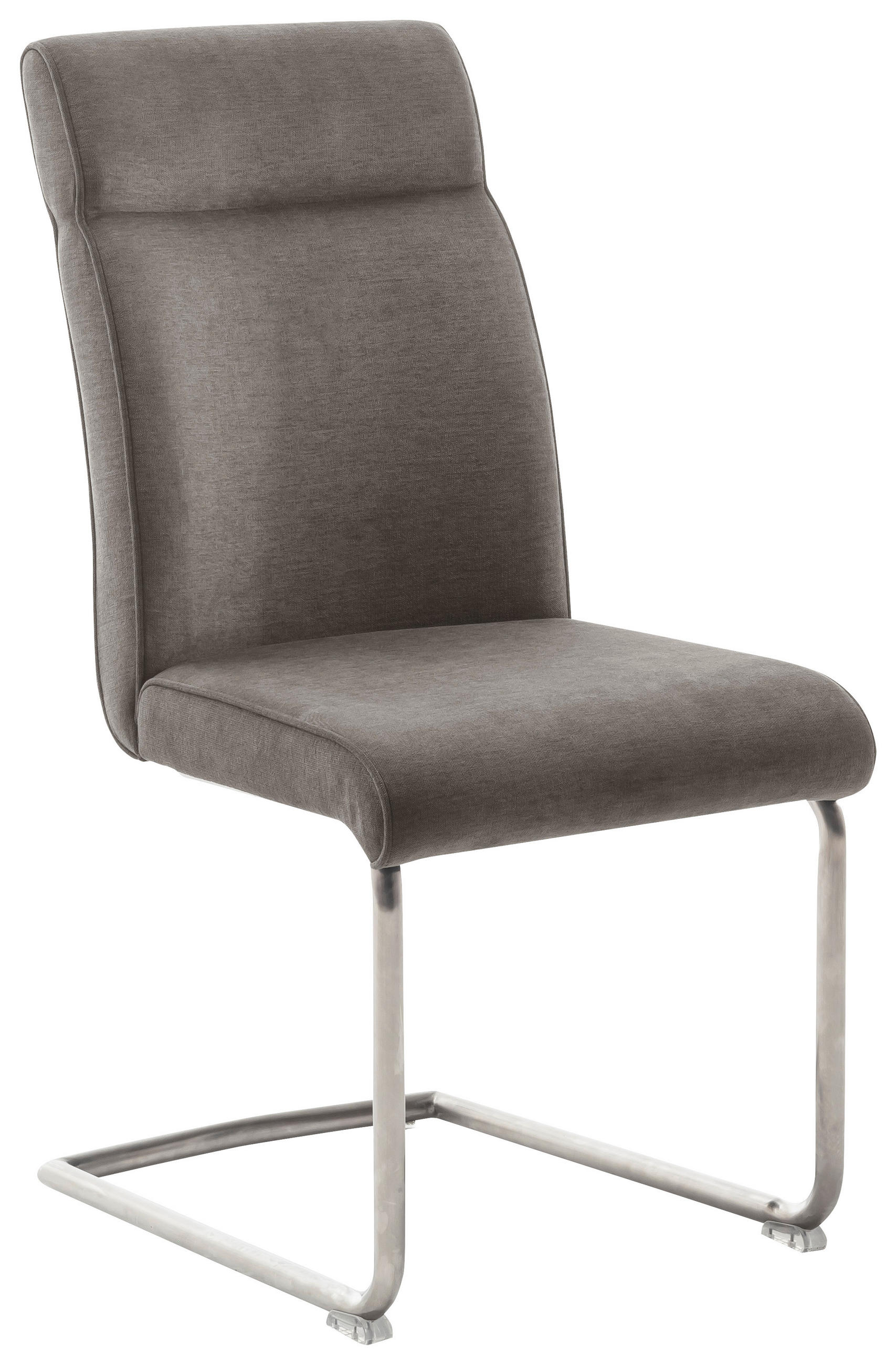 SCHWINGSTUHL  in Edelstahl Flachgewebe  - Edelstahlfarben/Cappuccino, Design, Textil/Metall (49/99/63cm) - Novel