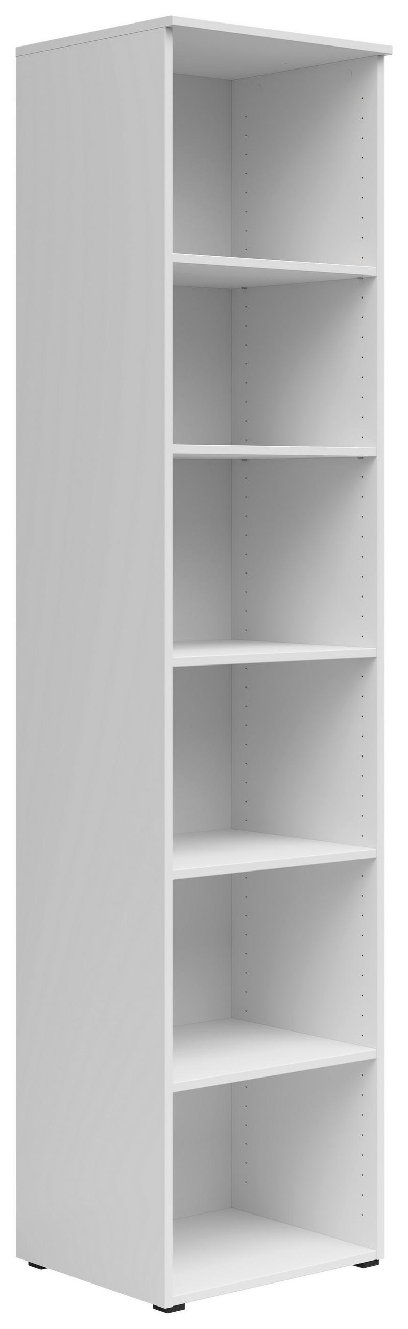 REGÁL, biela, 45/195/40 cm - biela/antracitová, Modern, kompozitné drevo/plast (45/195/40cm) - Carryhome