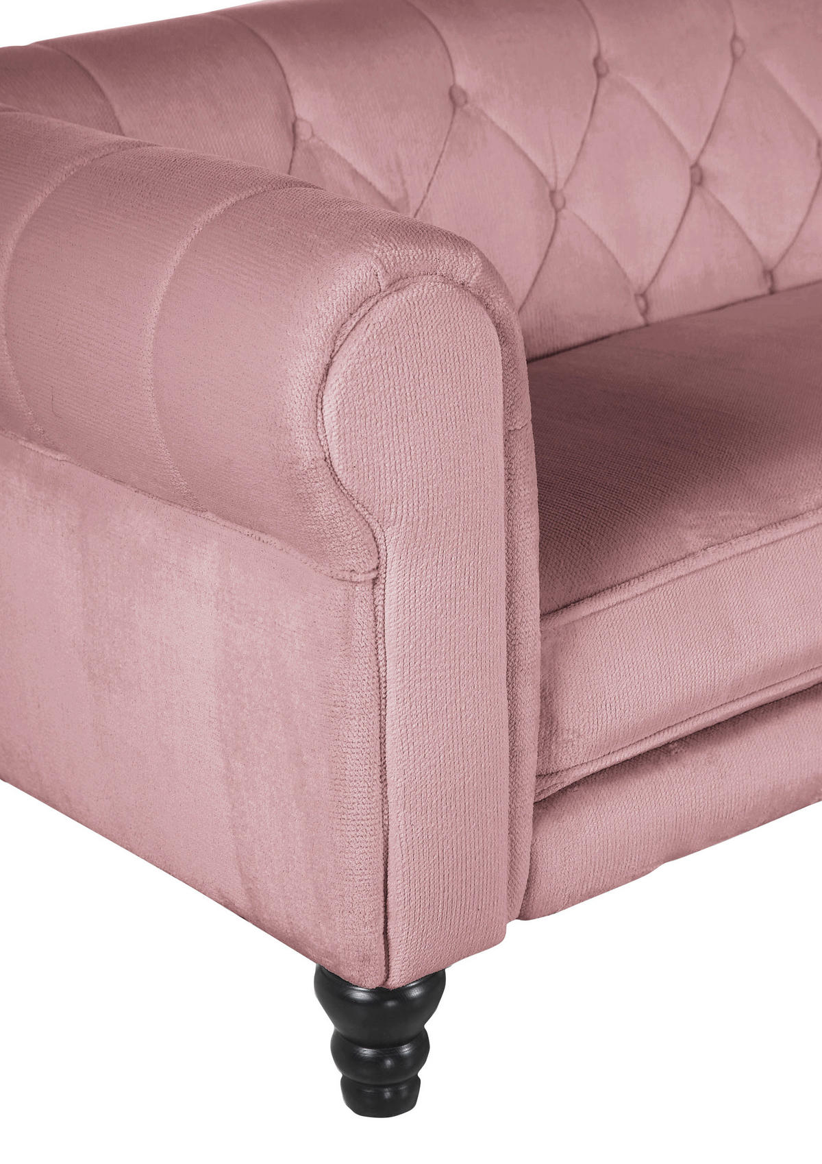 HÖRNSOFFA i plysch rosa  - mörkbrun/rosa, Design, trä/textil (260/160cm) - MID.YOU