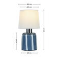 TISCHLEUCHTE 12/22 cm  - Blau/Weiß, LIFESTYLE, Glas/Kunststoff (12/22cm) - Novel