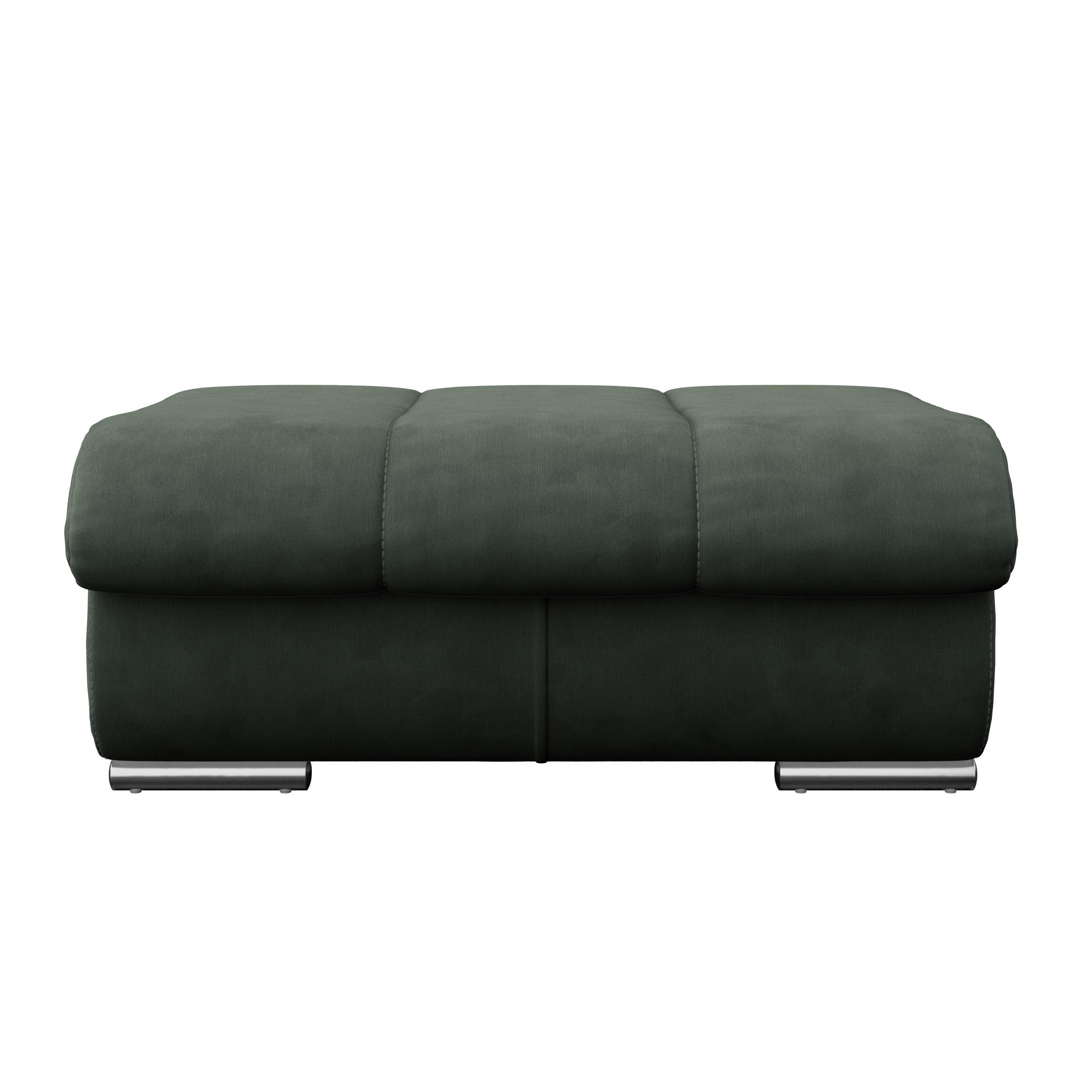HOCKER Textil Hellgrün  - Chromfarben/Hellgrün, Modern, Textil/Metall (100/43/80cm) - MID.YOU