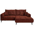 ECKSOFA in Cord Kupferfarben  - Schwarz/Kupferfarben, KONVENTIONELL, Textil/Metall (250/185cm) - Carryhome