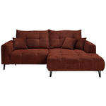 ECKSOFA in Cord Kupferfarben  - Schwarz/Kupferfarben, KONVENTIONELL, Textil/Metall (250/185cm) - Carryhome