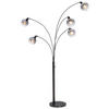 STEHLEUCHTE 98/110/208 cm    - Schwarz, KONVENTIONELL, Glas/Stein (98/110/208cm) - Globo