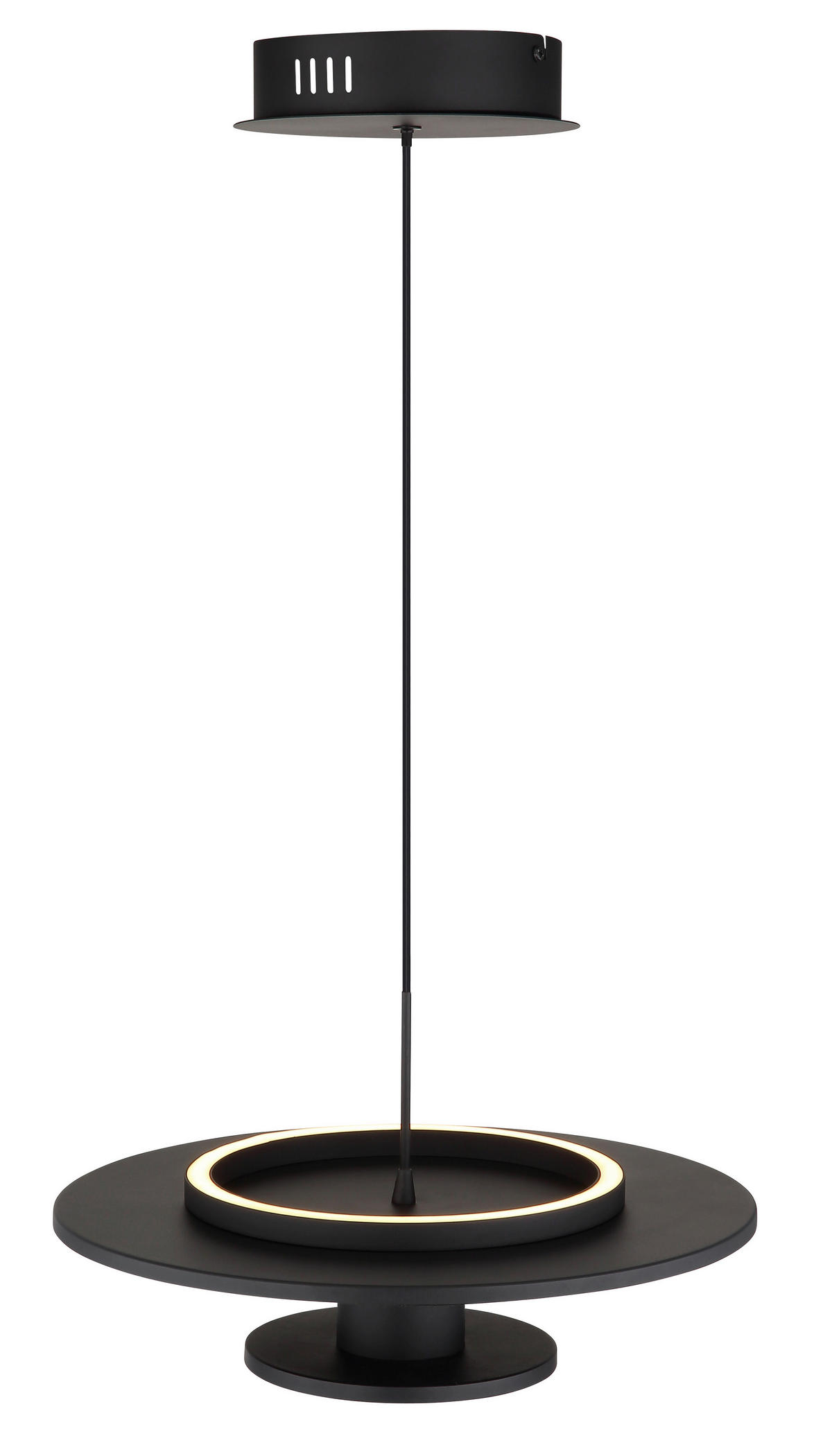 ZÁVĚSNÉ LED SVÍTIDLO, 38/150 cm  - černá, Basics, kov/textil (38/150cm) - Globo