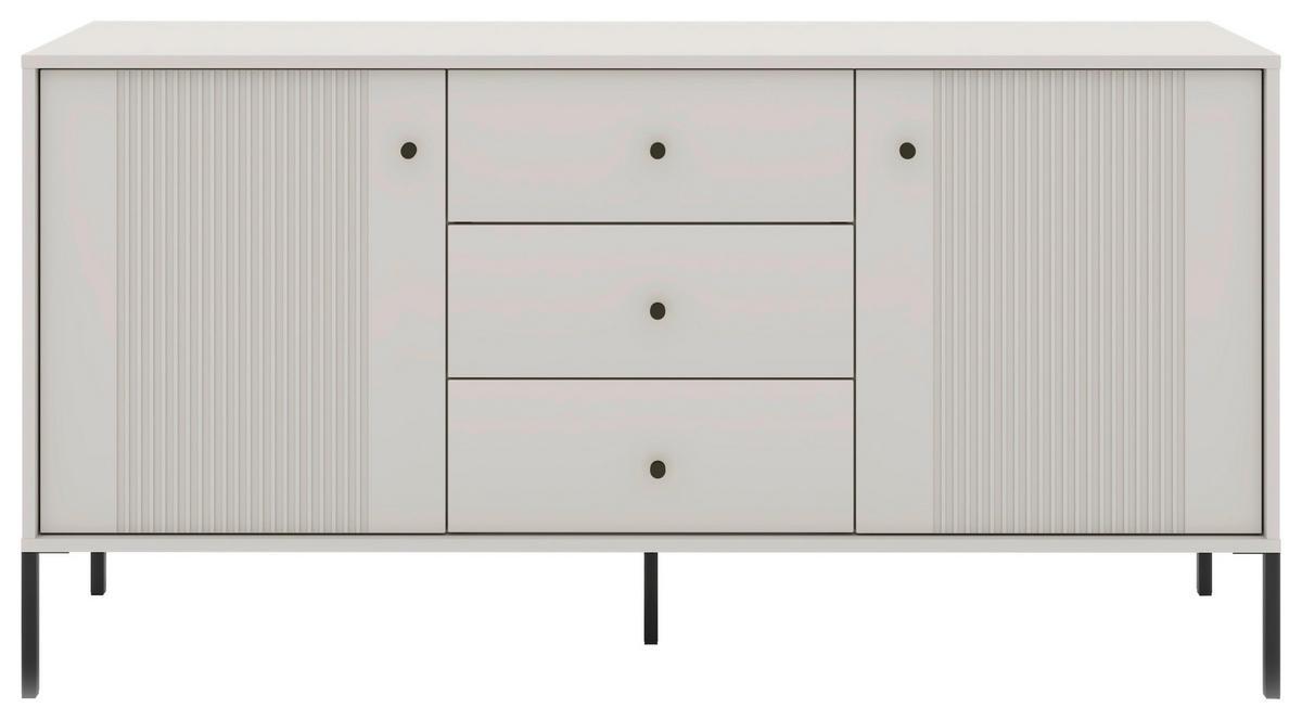 SIDEBOARD Iseo  in 154,5/79/39 cm  - Kaschmir/Schwarz, Design, Holzwerkstoff/Metall (154,5/79/39cm) - Boxxx