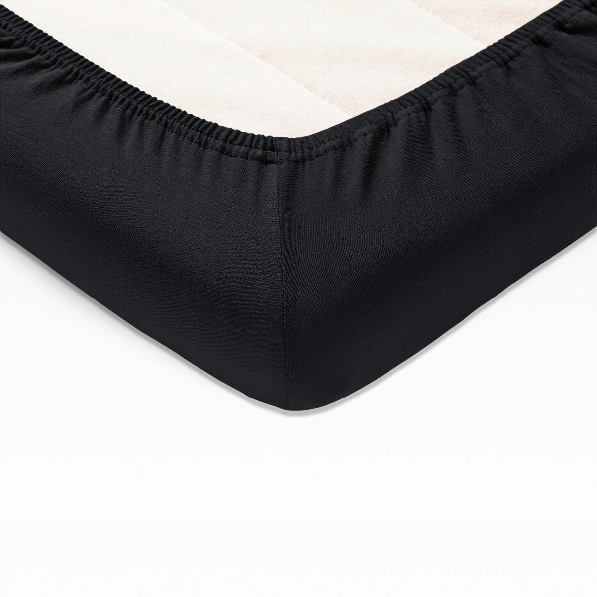 TOPPER-SPANNLEINTUCH 180-200/200 cm Jersey  - Schwarz, Basics, Textil (180-200/200cm) - Joop!