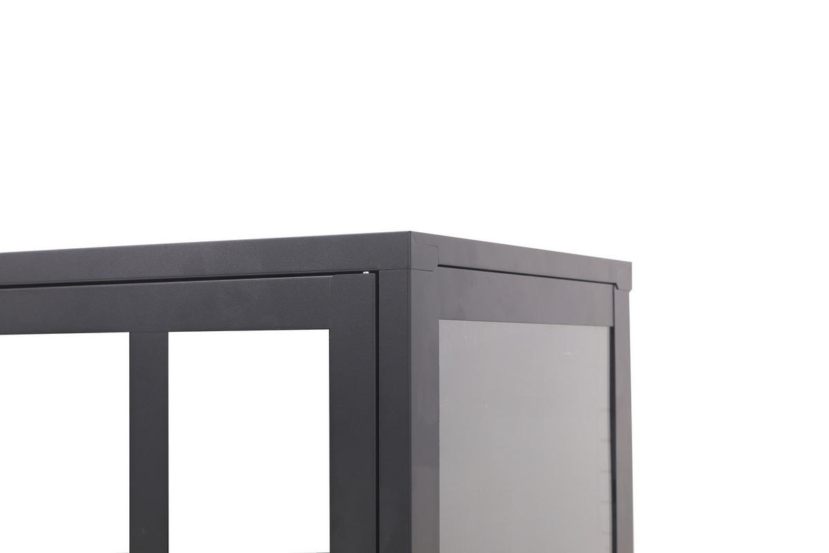 VITRINE  in Schwarz  - Schwarz, Design, Glas/Metall (80/180/35cm) - Xora