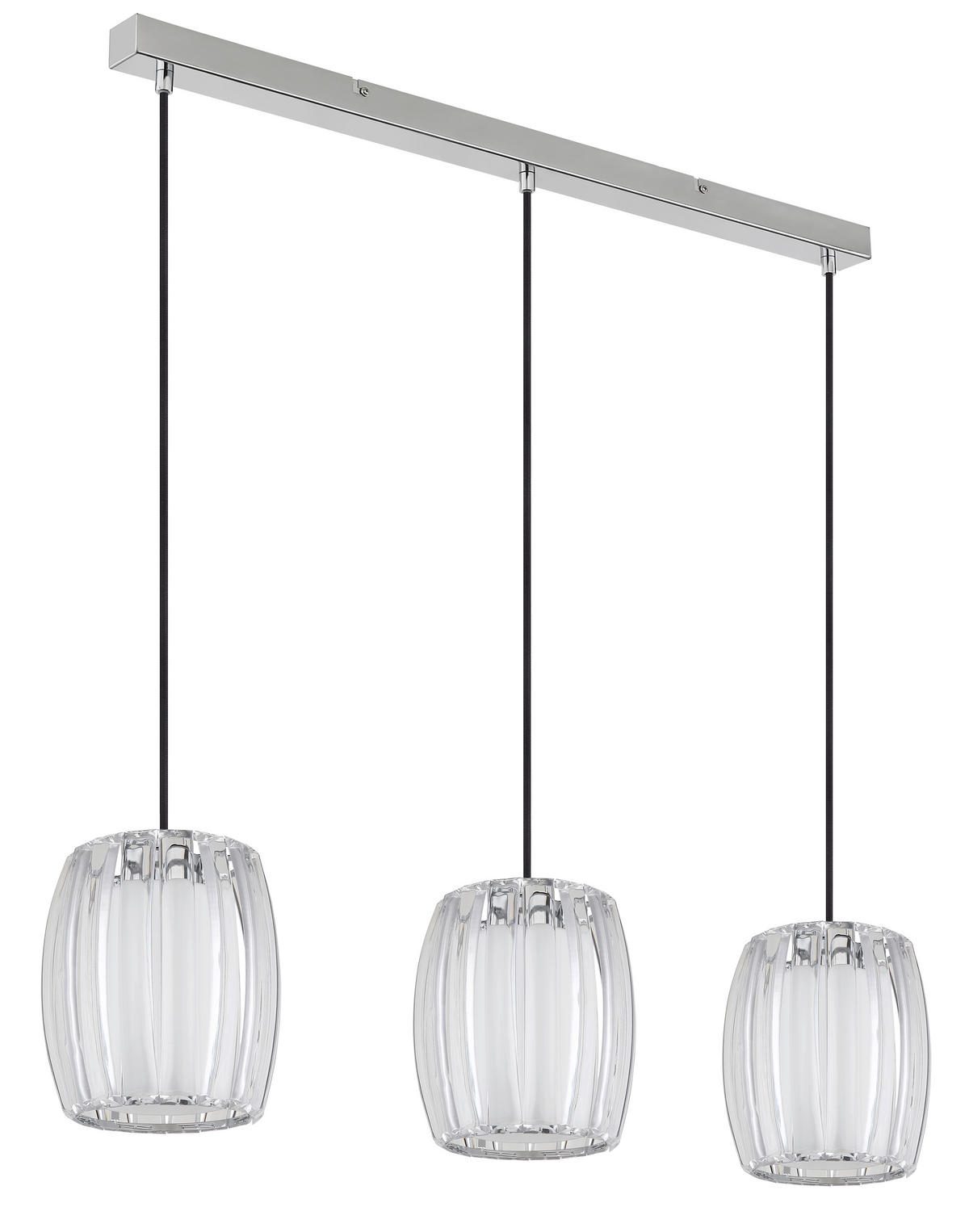 ZÁVĚSNÉ SVÍTIDLO, 86/18/120 cm  - černá/čiré, Design, kov/textil (86/18/120cm) - Globo