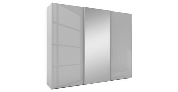 SCHWEBETÜRENSCHRANK 300/223/69 cm 3-türig Grau - Alufarben/Grau, KONVENTIONELL, Glas/Holzwerkstoff (300/223/69cm) - Novel
