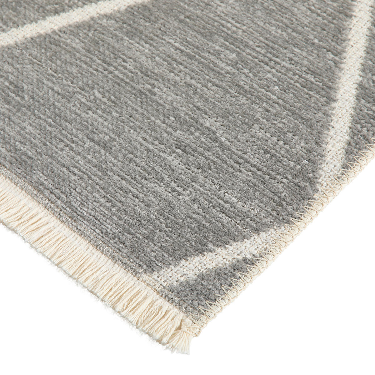 FLACHWEBETEPPICH 120/170 cm Olivia  - Weiss/Grau, Lifestyle, Textil (120/170cm) - Novel