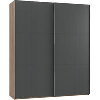 SCHWEBETÜRENSCHRANK in Graphitfarben, Eichefarben  - Chromfarben/Eichefarben, Modern, Holzwerkstoff (200/236/65cm) - MID.YOU